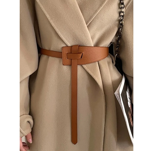 Camel Brown Belt Faux Leather PU - Picture 5 of 6